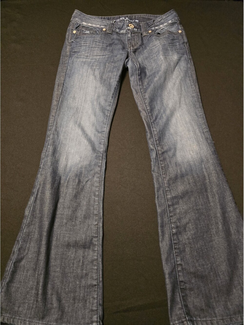 GUESS  Vintage Flared Jeans Women's Size 30/8 Dark Denim Low Rise Retro Y2K